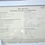 Instrumentación certificado de calibración