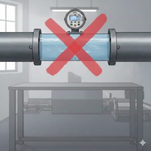 Medidor de flujo instalado en una tubería parcialmente llena